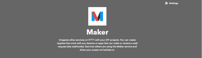 Step 13/16: You will need the key from maker event. To get the key click on settings.