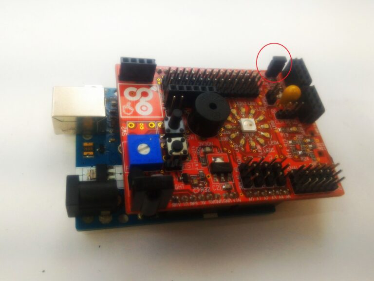 Step 2/2: Enable the led ring on idIoTware shield using the jumper to the 2 PIn LED_EN header