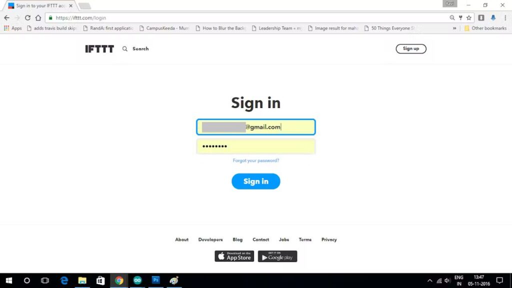 Step 2/14: Sign in the acount